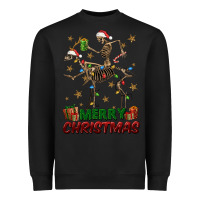 Black merry christmas deer skeleton Heavyweight Sweatshirt - FaDigitalArtStudio