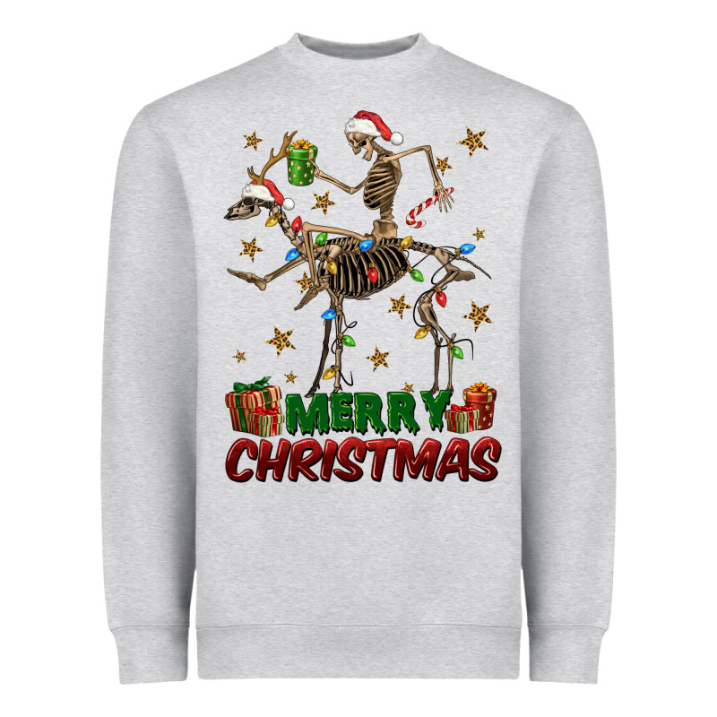 Merry Christmas Deer Skeleton Heavyweight Sweatshirt by FaDigitalArtStudio | Teevron