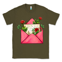 Army Green pink letter Classic Tee - AdoDesignShop