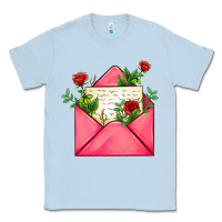 Dusty Blue pink letter Classic Tee - AdoDesignShop