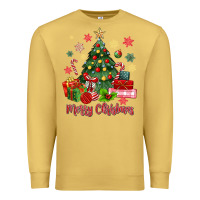 Antique Gold merry christmas tree with gift box Premium Sweatshirt - MaliasSmallBusiness
