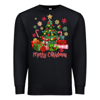 Black merry christmas tree with gift box Premium Sweatshirt - MaliasSmallBusiness