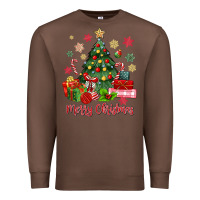 Chestnut merry christmas tree with gift box Premium Sweatshirt - MaliasSmallBusiness