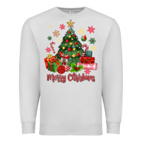 Dove Grey merry christmas tree with gift box Premium Sweatshirt - MaliasSmallBusiness