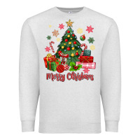 Oatmeal Heather merry christmas tree with gift box Premium Sweatshirt - MaliasSmallBusiness
