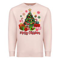Pale Pink merry christmas tree with gift box Premium Sweatshirt - MaliasSmallBusiness