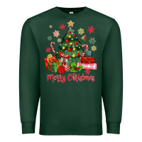 Sports Green merry christmas tree with gift box Premium Sweatshirt - MaliasSmallBusiness
