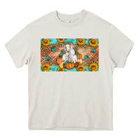 Cream Goat Family Fall Pumpkins Heavy Core Tee - Artiststas