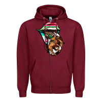 Burgundy Serape Cowboy Tongue Zipper Hoodie - Jasminsmagicworld