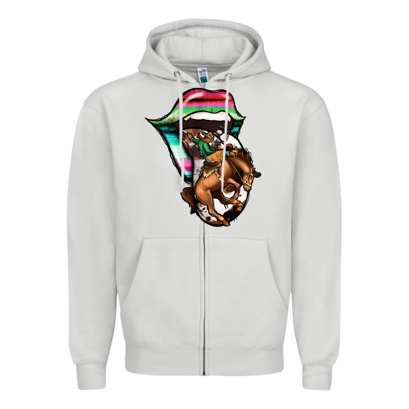 Serape Cowboy Tongue Zipper Hoodie by Jasminsmagicworld | Teevron