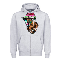 Heather Grey Serape Cowboy Tongue Zipper Hoodie - Jasminsmagicworld