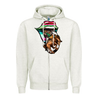 Oatmeal Heather Serape Cowboy Tongue Zipper Hoodie - Jasminsmagicworld
