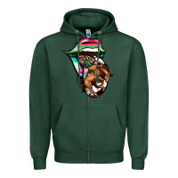 Sports Green Serape Cowboy Tongue Zipper Hoodie - Jasminsmagicworld