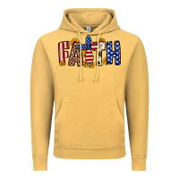 Vintage Mustard Faith USA flag sunflower Vintage Hoodie - Neo Western