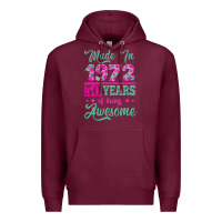 Burgundy made in 1972, 50 years of being awesome Premium Hoodie - Jasminsmagicworld