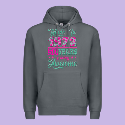 Made In 1972, 50 Years Of Being Awesome Premium Hoodie Designed By Jasminsmagicworld