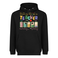 Black battery life of a teacher monday friday Heavyweight Hoodie - MaliasSmallBusiness
