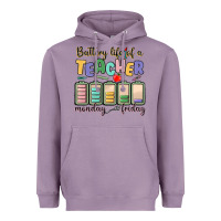 Lavender battery life of a teacher monday friday Heavyweight Hoodie - MaliasSmallBusiness