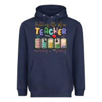 Navy battery life of a teacher monday friday Heavyweight Hoodie - MaliasSmallBusiness