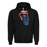 Black America 4th Of July Tongue Zipper Hoodie - Jasminsmagicworld
