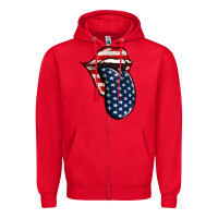 Red America 4th Of July Tongue Zipper Hoodie - Jasminsmagicworld
