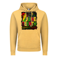 Vintage Mustard juneteenth fist free ish since 1865 with background Vintage Hoodie - HRA Design Shop