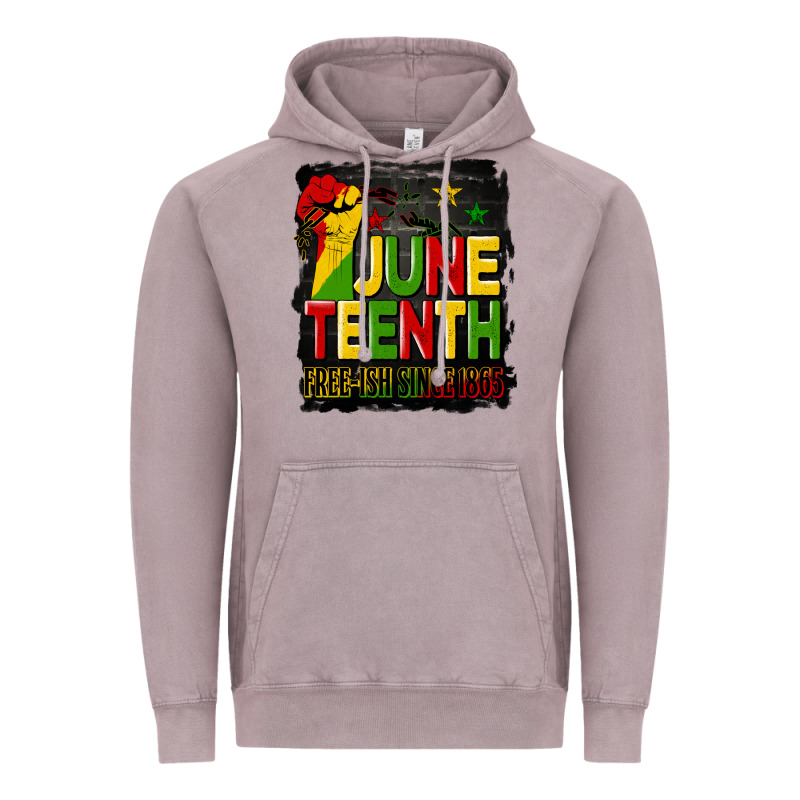 Juneteenth Fist Free Ish Since 1865 With Background Vintage Hoodie by HRA Design Shop | Teevron