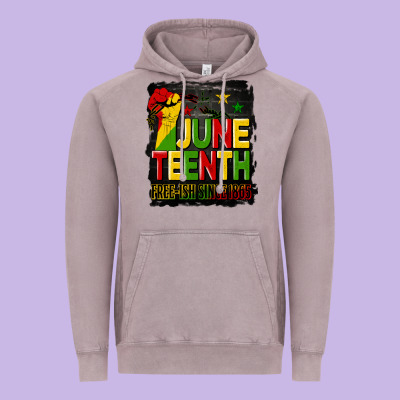 Juneteenth Fist Free Ish Since 1865 With Background Vintage Hoodie Designed By Hra Design Shop