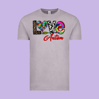 Love Autism Vintage Tee Designed By Cowhidedigitalart