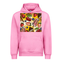 Fuchsia Pink summer ice cream with fruits Urban Hoodie - TumblerDesignByShophia