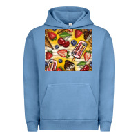 Pigment Pebble Blue summer ice cream with fruits Urban Hoodie - TumblerDesignByShophia