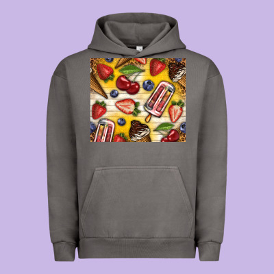 Summer Ice Cream With Fruits Urban Hoodie Designed By Tumblerdesignbyshophia