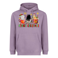 Lavender meowy christmas cats coffee cups Heavyweight Hoodie - MaliasSmallBusiness