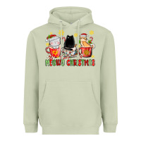 Matcha meowy christmas cats coffee cups Heavyweight Hoodie - MaliasSmallBusiness