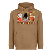 Meowy Christmas Cats Coffee Cups Heavyweight Hoodie | Teevron