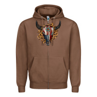 Chestnut American Bull Skull Zipper Hoodie - Jasminsmagicworld