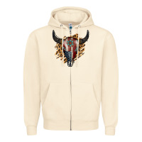 American Bull Skull Zipper Hoodie | Teevron
