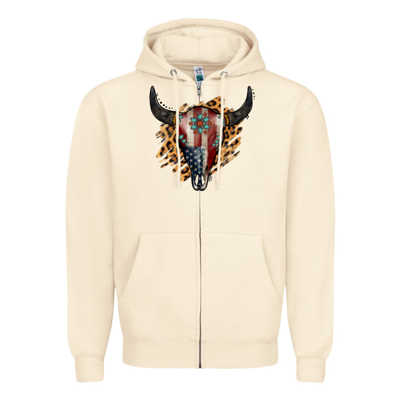 American Bull Skull Zipper Hoodie by Jasminsmagicworld | Teevron