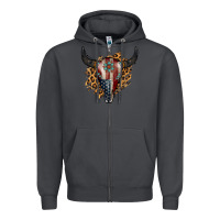 Smoke American Bull Skull Zipper Hoodie - Jasminsmagicworld
