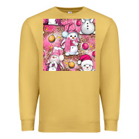 Antique Gold Pink Christmas cute snowman Premium Sweatshirt - NancyCooperArtShop