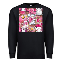 Black Pink Christmas cute snowman Premium Sweatshirt - NancyCooperArtShop