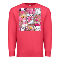 Cardinal Pink Christmas cute snowman Premium Sweatshirt - NancyCooperArtShop