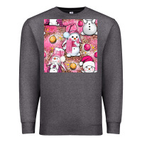Charcoal Heather Pink Christmas cute snowman Premium Sweatshirt - NancyCooperArtShop