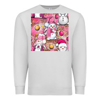 Dove Grey Pink Christmas cute snowman Premium Sweatshirt - NancyCooperArtShop