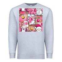Heather Grey Pink Christmas cute snowman Premium Sweatshirt - NancyCooperArtShop