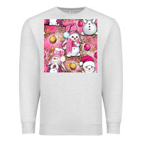 Oatmeal Heather Pink Christmas cute snowman Premium Sweatshirt - NancyCooperArtShop