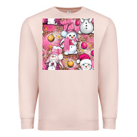 Pale Pink Pink Christmas cute snowman Premium Sweatshirt - NancyCooperArtShop