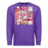 Purple Pink Christmas cute snowman Premium Sweatshirt - NancyCooperArtShop