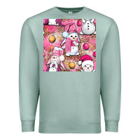 Seafoam Pink Christmas cute snowman Premium Sweatshirt - NancyCooperArtShop