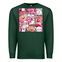 Sports Green Pink Christmas cute snowman Premium Sweatshirt - NancyCooperArtShop